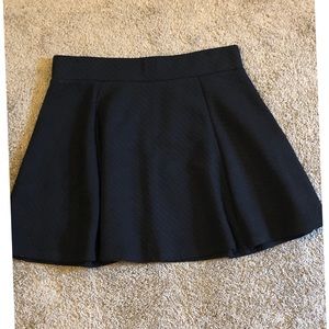 H&M black quilted skater skirt